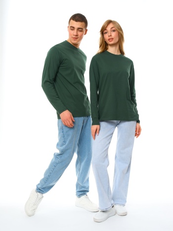  Длинный рукав Темно-зеленый